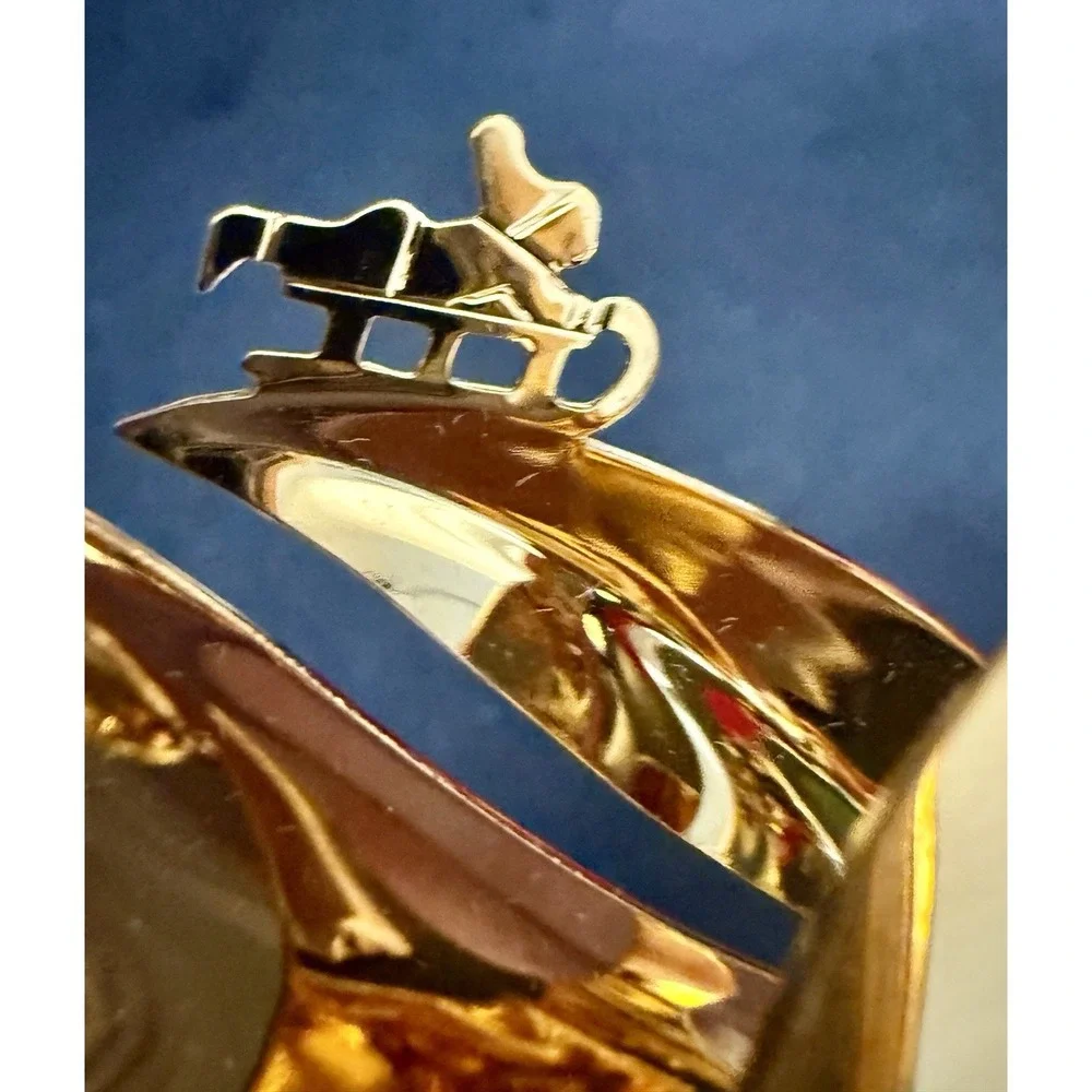 Georg Jensen 2004 24K Gold Plated Snowscape Golden Christmas Ornament VTG
